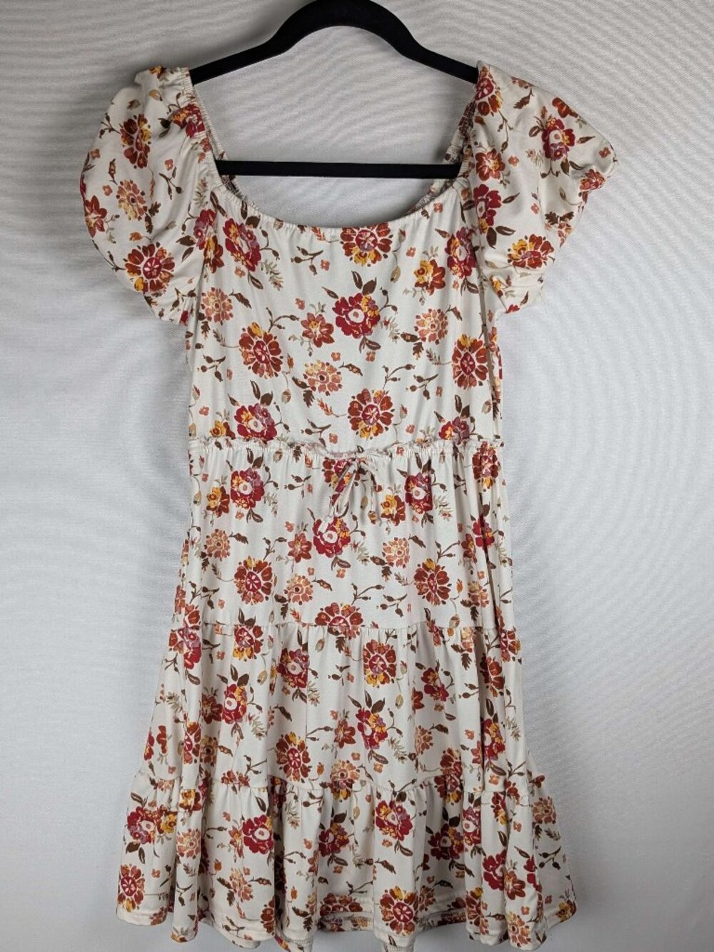 Trixxi Girl's Puffed Sleeve Floral Dress Sz. XL Cottagecore Boho Milkmaid